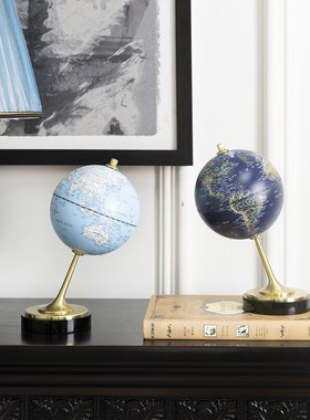 现代轻奢地球仪小夜灯摆件高档办公室书房酒O柜家居装饰工艺品礼