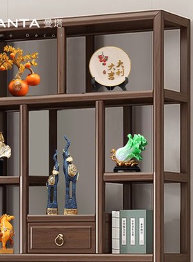 轻奢高端大气上档次摆件品新中式B高档老板董事长领导办公室装饰