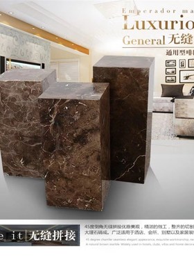 新款大理石c花架落地式花台客厅沙发旁边花几置物架大理石摆件底