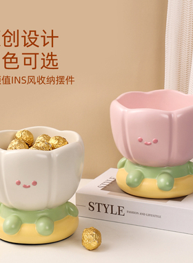 玄关钥匙收纳摆件郁金p香床头梳妆台置物盒客厅餐桌桌面家居装饰