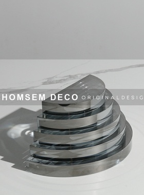 现代简约软c装饰品水晶叠层书挡样板房间样品屋展示中心客厅玄关