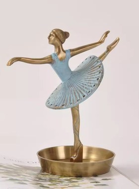 印度进口黄铜覆h古芭蕾舞者首饰架展示架北欧化妆柜收纳装饰摆饰