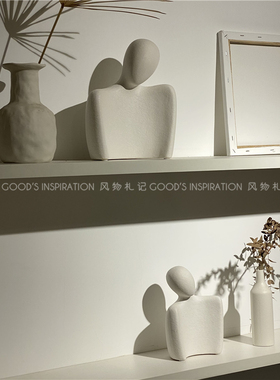 相拥人物摆件 现代m简约玄关家新居酒店工作室北欧轻奢创意装饰品
