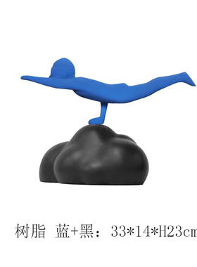 现代简约小飞人雕塑摆件家居样板房间售楼L处客厅桌面创意人物装