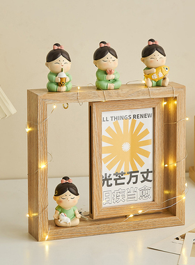 创意双面旋转六寸照片相框摆台6寸情侣礼物卧P室办公桌面装饰摆件