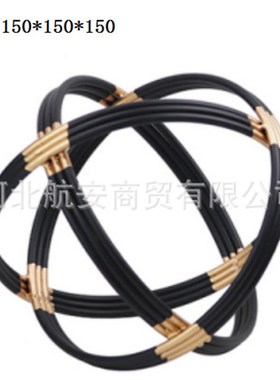 现代简约创意铁线球摆件铁艺几何摆F件样板房售楼处桌面书架饰品