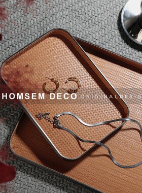 从上轻奢几何创意样n板间托盘摆件餐厅酒楼民宿简约桌面收纳装饰