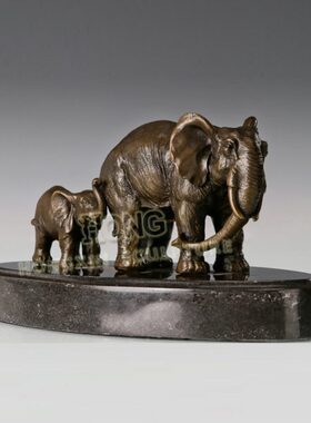 母子象AL528办公室样品房家居室内摆件创意礼物铜雕工艺礼品包邮