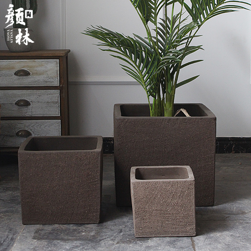方形花盆墙角花箱正方形粗陶长款马槽花盆种菜种植箱盆.阳台北欧 - 图2