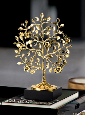 发财树摆件轻奢高档o办公室摇钱树招财客厅酒柜装饰品乔迁新居礼