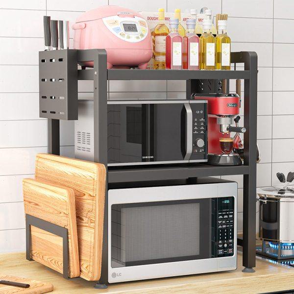 可伸缩厨房置物架微波炉烤箱架子家用双层台面桌面电饭锅支架收纳,淘宝优惠券,粉丝福利购,淘宝优惠卷