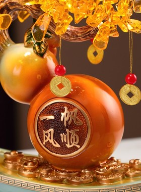 葫芦发财c树摆件轻奢高档创意客厅装饰品摆件满载而归一帆风顺帆