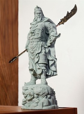 关公雕像酒柜玄i关客厅装饰品招财旺宅上档次摆件石头办公室小物