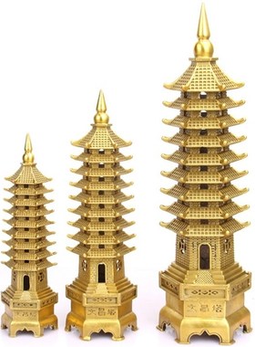 文昌塔9层的纯铜书房摆件家居学生用金G榜题名书桌装饰九层13铜制