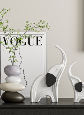 高级感艾尔c象软装摆件客厅玄关电视柜桌面简约艺术大象装饰工艺