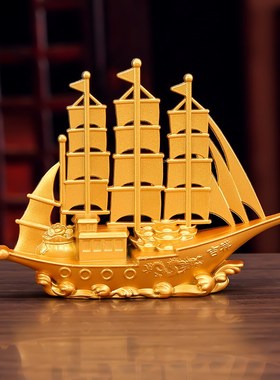 一帆风顺酒柜玄j关书架桌面小摆件帆船家居客厅办公室店铺开业饰