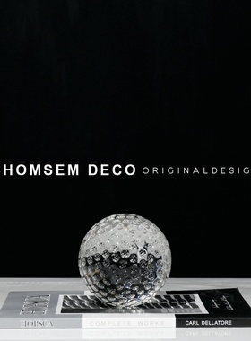 简约现代轻奢透明高m尔夫水晶球创意软装饰品家居样板房售楼处摆