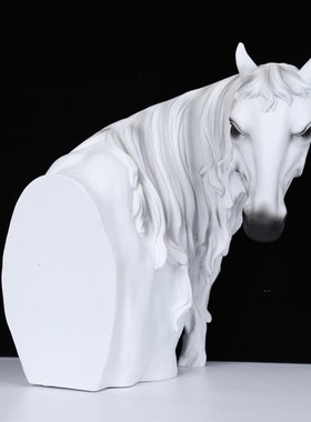 马头摆件轻奢简约马首马头书房摆件样板间客厅酒柜V电视柜动物雕