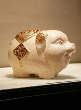 玄关招财猪猪储钱罐2023年新款儿童卡通可爱大容量创Y意储钱罐摆