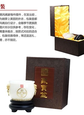 古法琉璃聚宝盆摆件招财盆居家玄关摆设礼品办Q公室客厅送礼装饰