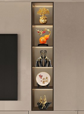 新中式办公室摆件博古架高档高端大气上档次Q办公桌展示柜工艺品