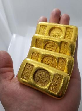 仿古工艺品金元宝 金条 金砣黄铜材质 非黄金J79