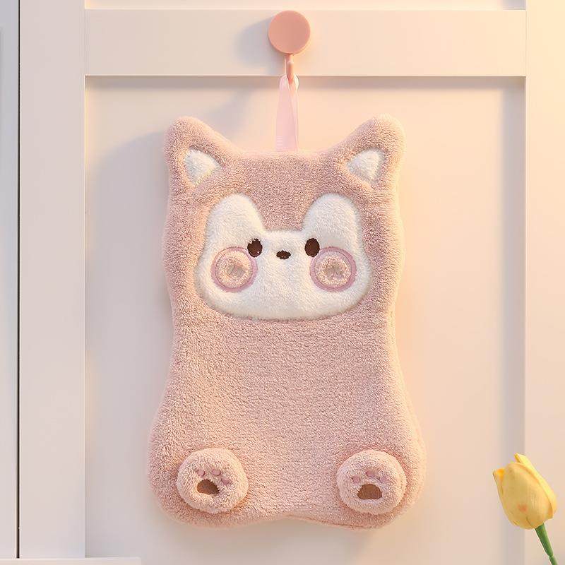 可爱双层卡通擦手巾加厚吸水珊瑚绒毛巾手帕挂式厨房擦手抹布,淘宝优惠券,粉丝福利购,淘宝优惠卷