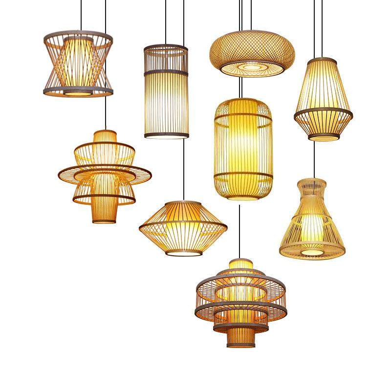 竹艺吊灯现代简约禅意日式灯竹编灯笼中式餐厅酒店火锅店创意竹灯,淘宝优惠券,粉丝福利购,淘宝优惠卷