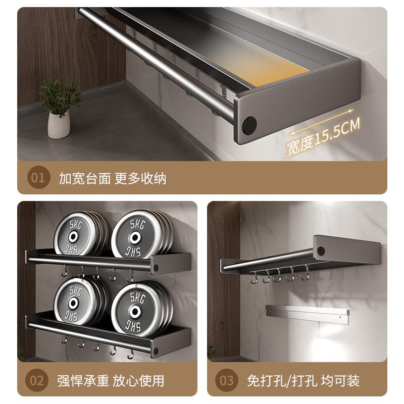 加宽厨房置物架免打孔壁挂式枪灰调料调味品多功能家用大全收纳架 - 图2