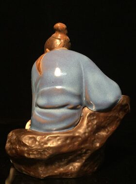 石湾公仔陶瓷摆件创意工艺品书房假山盘景古典人物摆件礼品王羲之