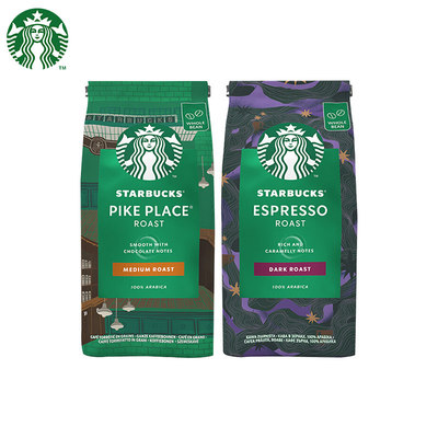 星巴克咖啡豆原装进口中深度烘焙美式意式浓缩派克星巴克咖啡粉