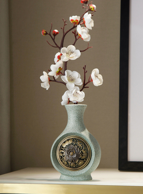 现代轻奢插花花瓶进门玄关金鹿摆件新中式酒柜P装饰品创意家居摆