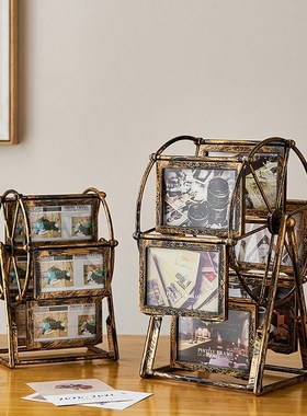 结婚证相框摆台创意复古摩u天轮客厅桌面酒柜电视柜装饰品摆件礼