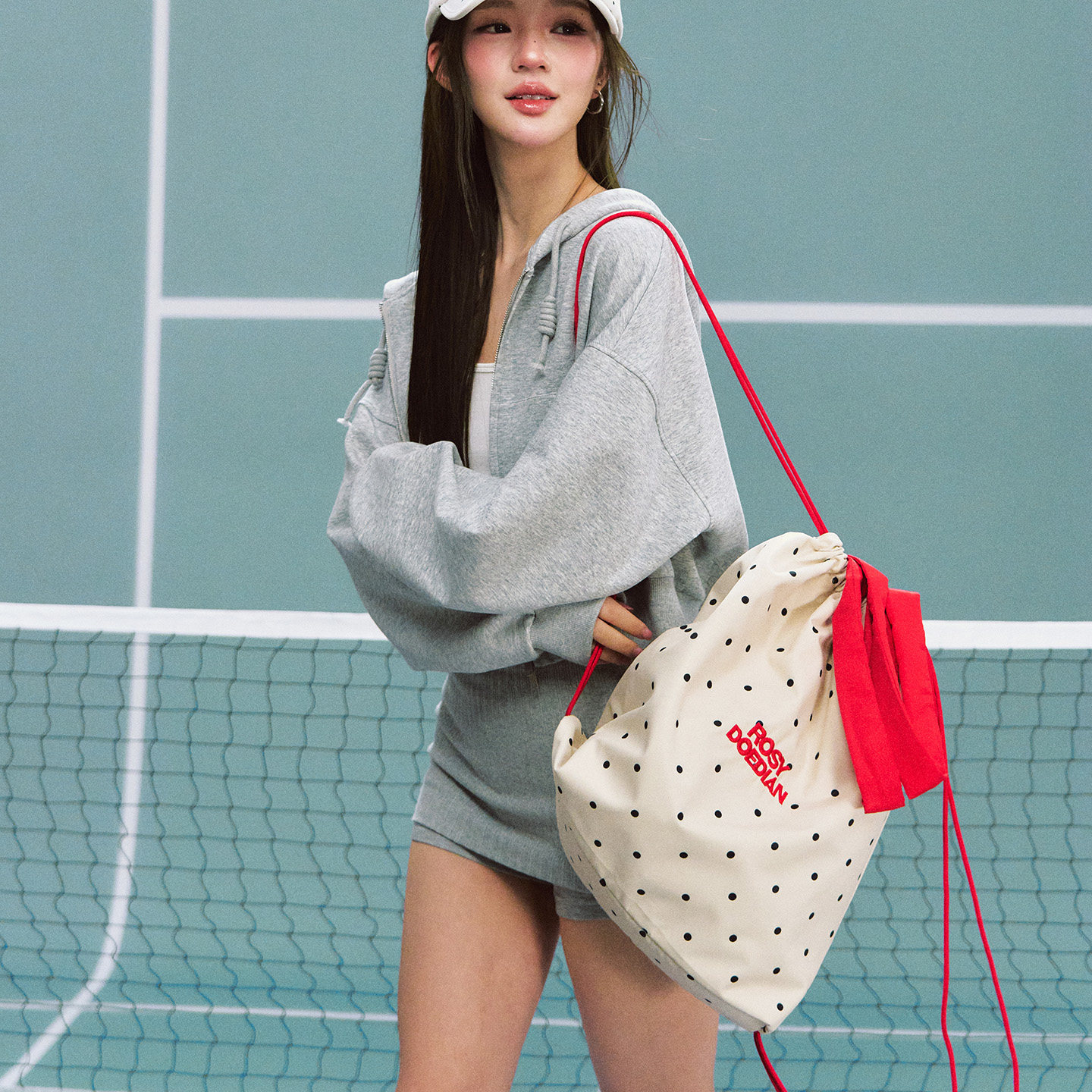 ROSYDOEDIAN polka dot large capacity tennis bag
