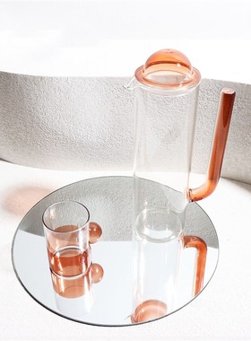 现代简约仙隐系列水壶杯子玻璃摆件样板间样品屋展示Q中心酒店家