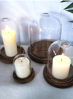 Voluspa祖马龙大透明防风玻璃罩DiDptyqu耐热灭烛罩香薰蜡烛摆件