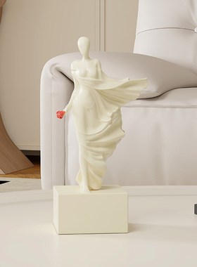 奶油风人物高端艺术摆件s客厅酒柜书房玄关高级感雕塑轻奢家居饰