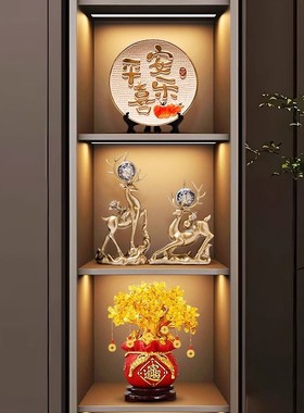 招财鹿摆件轻奢高档创意酒柜装饰品客厅电视柜家U居乔迁新居礼品