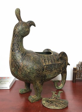 西周晋侯鸟尊仿古定制t铜装饰工艺品古玩收藏博古架摆件酒器