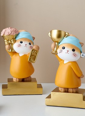 猫装饰摆a件可爱创意情绪治愈装饰品办公室工位桌面支架送女生礼