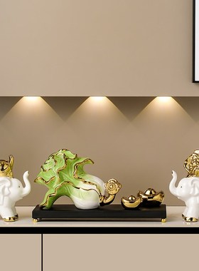 办公室如意白菜摆件高档s客厅玄关酒柜装饰品开业乔迁之喜入宅礼