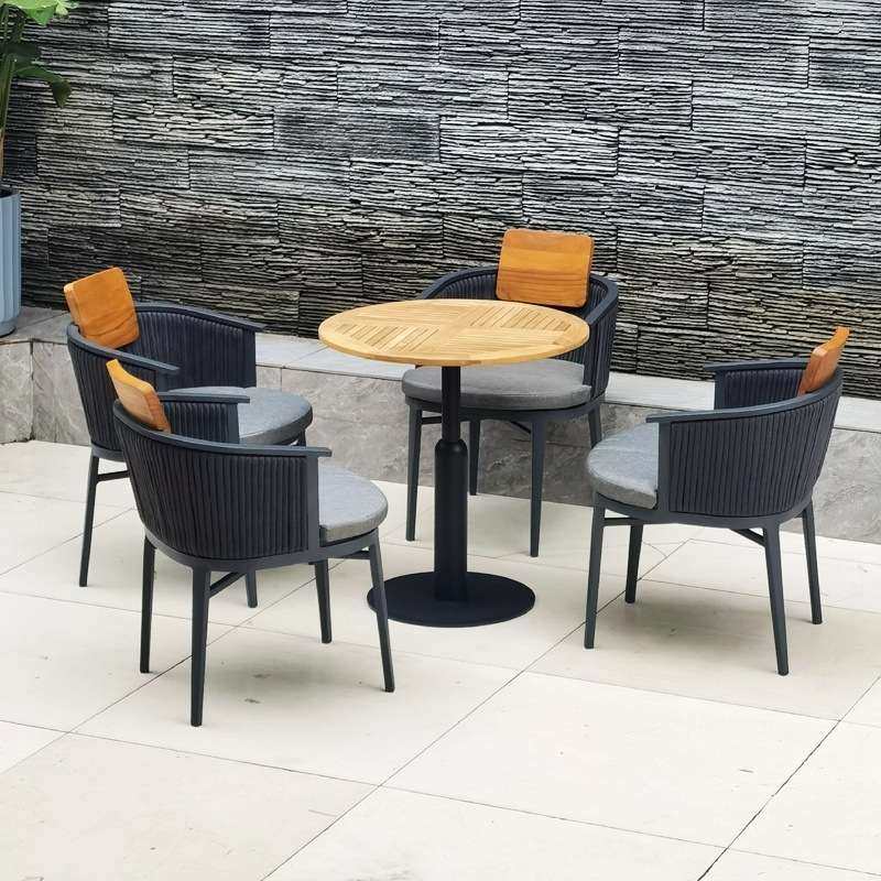 柚木户外桌椅酒店民宿休闲藤椅庭院阳台高端室外餐椅绳编户外家具,淘宝优惠券,粉丝福利购,淘宝优惠卷