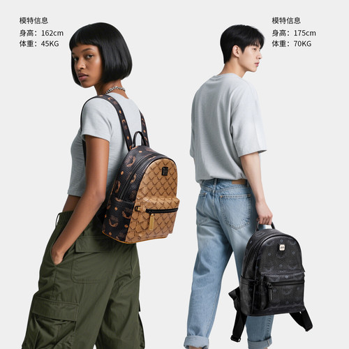Pepsi/百事通勤皮质双肩包男时尚百搭旅游轻便背包女大学生电脑包 - 图0
