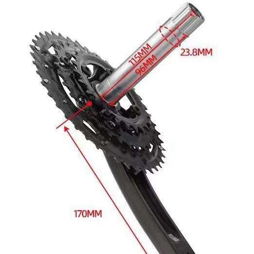 Prowheel 浩盟山地车中空一体牙盘9速10速中轴铝合金曲柄401/651 - 图1