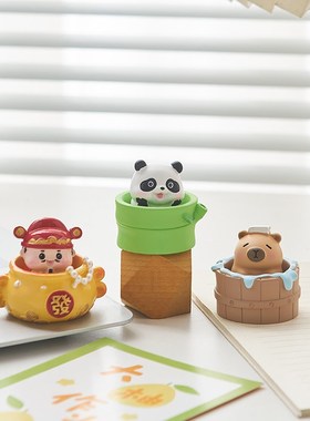 卡皮巴拉上班发疯摆件q情绪稳定神器治愈系工位办公室桌面装饰女