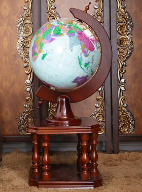 落地大号详标实h木地球仪工艺品摆饰家居摆设学校开业庆典50/80cm