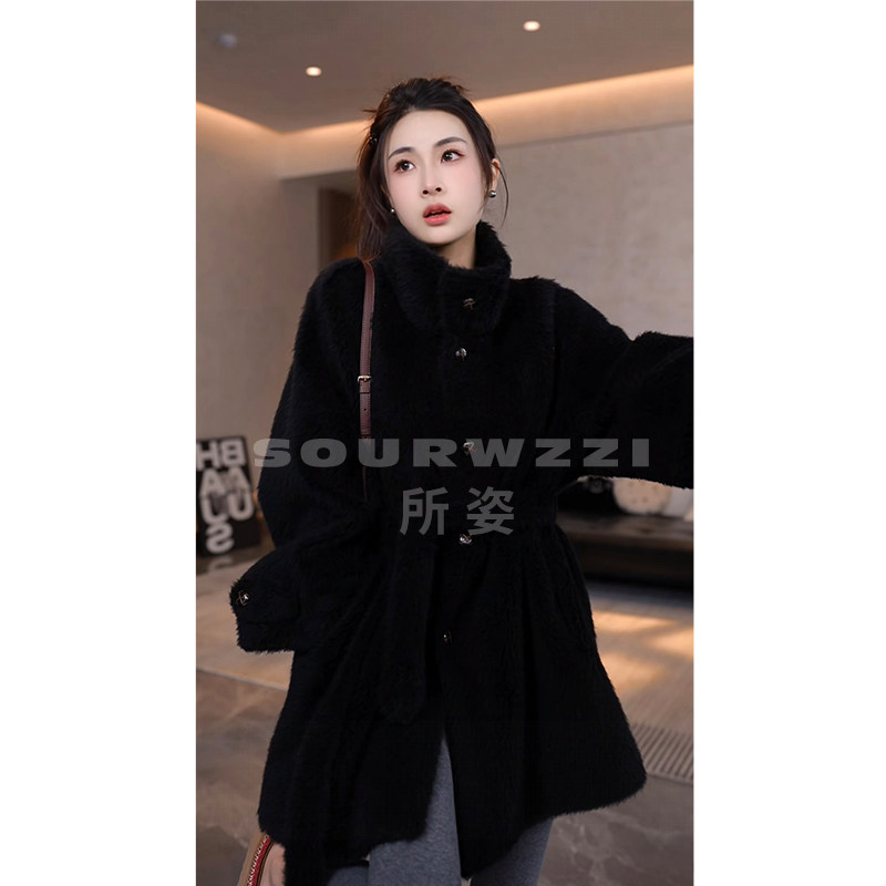 SOURWZZI/所姿新款轻奢羊毛拉绒冬季时尚休闲女士外套SZ-25627,淘宝优惠券,粉丝福利购,淘宝优惠卷