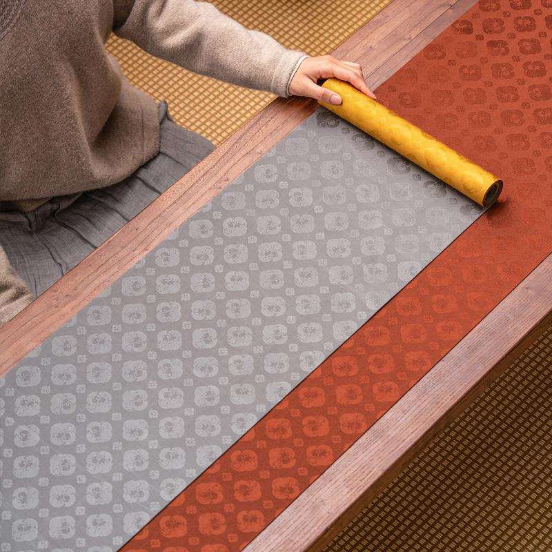 Chinese brocade waterproof tea mat pomegranate pattern high-end double-sided fabric table flag tea tablecloth tea mat tea set accessories