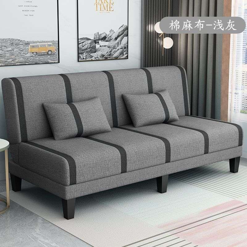 Folding sofa bed fabric small apartment rental room double simple office sofa bed all in one dual use