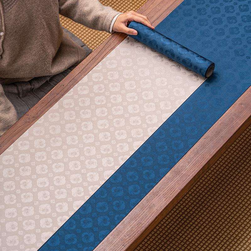 Chinese brocade waterproof tea mat pomegranate pattern high-end double-sided fabric table flag tea tablecloth tea mat tea set accessories
